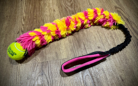 Mega minky + tennis ball (Pink/Yellow)