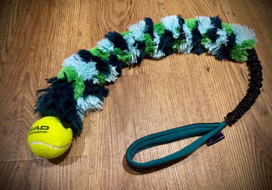 Mega minky + tennis ball (teal/green/baby blue)