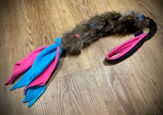 Raccoon Plait bungee (pink/turquoise)