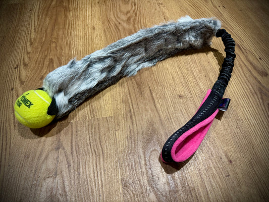 Rabbit paddle & tennis ball (pink handle)